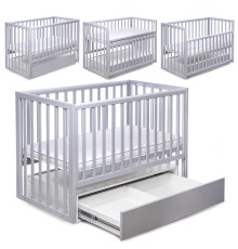 гр Ліжечко БУК "Чарівне" колір - сірий, з шухлядою DS-402 (1) маятниковий механізм