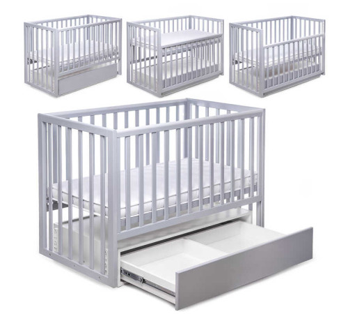 гр Ліжечко БУК "Чарівне" колір - сірий, з шухлядою DS-402 (1) маятниковий механізм