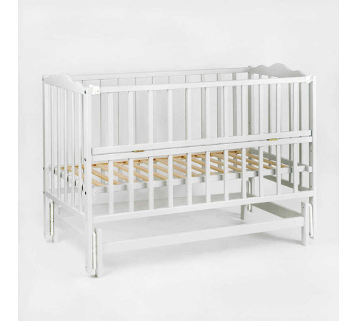 гр Ліжечко дитяче "Анастасія-2" (1) шарнір-підшипник з відкидною боковиною, бук (Сірий)