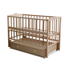 гр Ліжечко дитяче "Анастасія" (1) шарнір-підшипник з відкидною боковиною+шухляда, бук (Натуральна)