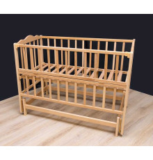 гр Ліжечко дитяче "Анастасія-2" (1) шарнір-підшипник з відкидною боковиною, бук (натуральний колір)