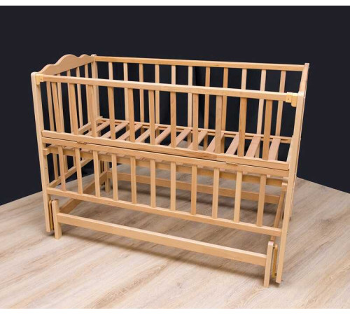 гр Ліжечко дитяче "Анастасія-2" (1) шарнір-підшипник з відкидною боковиною, бук (натуральний колір)