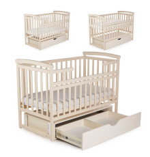 гр Ліжечко "Трансформер" колір - ваніль, з шухлядою DS-102 (1) маятниковий механізм