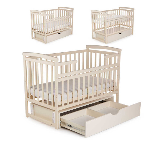 гр Ліжечко "Трансформер" колір - ваніль, з шухлядою DS-102 (1) маятниковий механізм