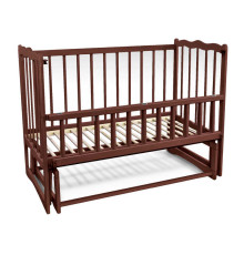 гр Ліжечко дерев`яне маятник - відкидний борт "Сон" (1) вільха - колір Шоколад