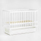 гр Ліжечко дитяче "Софія" - шарнір-підшипник+ящик з опускною боковиною (Білий, біла паличка)