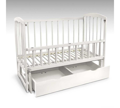 гр Ліжечко дерев. маятник + шухляда - відкидний борт "Спимо" С-78130 (1), вільха - колір слонова кістка