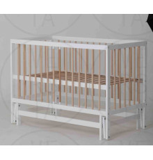 гр Ліжечко дитяче "КАЗКА-2" (1) шарнір-підшипник з висувною паличкою (Білий+натуральна паличка)