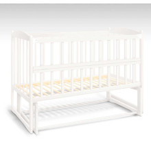 гр Ліжечко дерев`яне, маятник - відкидний борт "Няша" С-140026 (1) вільха - колір білий