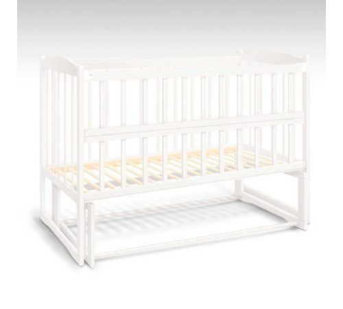 гр Ліжечко дерев`яне, маятник - відкидний борт "Няша" С-140026 (1) вільха - колір білий