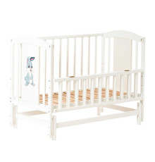 гр Ліжечко дитяче ЛІЛІ-2 "Зайчик" (1) шарнір-підшипник з відкидною боковиною, (Слонова кістка)