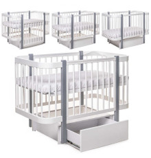 гр Ліжечко БУК "Світанок" колір біло-сірий, з шухлядою DS-9012 (1)