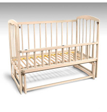 гр Ліжечко дитяче "Спимо" маятник, відкидний борт, вільха - колір слонова кістка