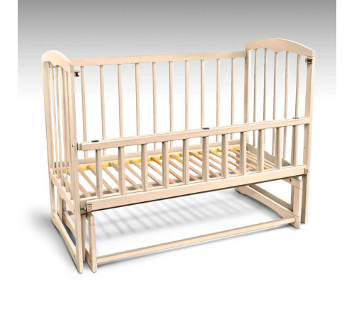 гр Ліжечко дитяче "Спимо" маятник, відкидний борт, вільха - колір слонова кістка
