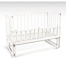 гр Ліжечко дерев`яне маятник - відкидний бортик "Сон" С-137469 (1) вільха - колір білий