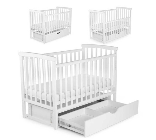 гр Ліжечко БУК "Мрія" колір - білий, з шухлядою DS-201 (1) маятниковий механізм