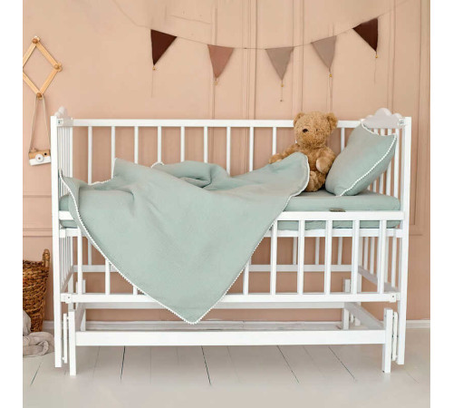 гр Ліжечко дитяче "Ангеліна-2" (1) шарнір-підшипник з відкидною боковиною, бук (білий)