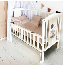 гр Ліжечко дитяче ЛІЛІ-2 "Слоник" (1) шарнір-підшибник з відкидною боковиною, (слонова кістка)