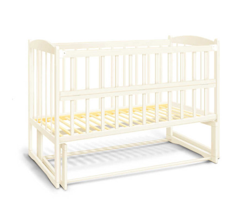 гр Ліжечко дерев'яне. маятник - відкидний бортик "Няша" С-116117 (1) вільха - колір слонова кістка