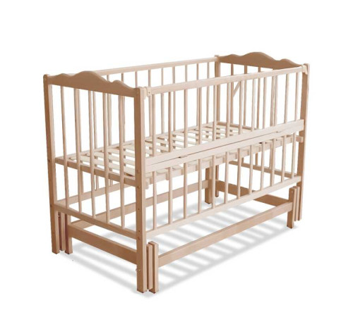 гр Ліжечко дитяче "Ангеліна-2" (1) шарнір-підшипник з відкидною боковиною, бук (Натуральна)