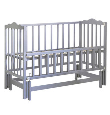гр Ліжечко дитяче "Софія-2" - шарнір-підшипник з опускною боковиною (Сірий)
