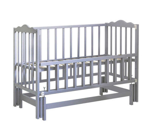 гр Ліжечко дитяче "Софія-2" - шарнір-підшипник з опускною боковиною (Сірий)
