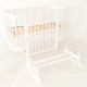 гр Ліжечко дитяче "МІЯ" (1) бук, шарнір-підшипник, опускна боковина (біле+біла стійка)