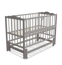 гр Ліжечко дитяче "Ангеліна-2" (1) шарнір-підшипник з відкидною боковиною, бук (Сірий)