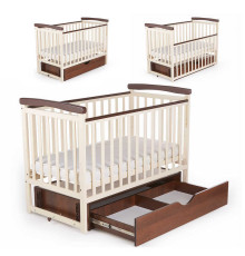 гр Ліжечко БУК "Мрія" колір ванільно-горіховий, з шухлядою DS-302 (1) маятниковий механізм