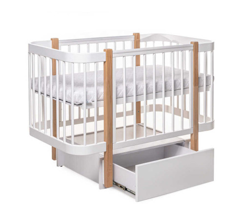 гр Ліжечко БУК "Світанок" колір біле-натуральне, з шухлядою DS-406 (1)