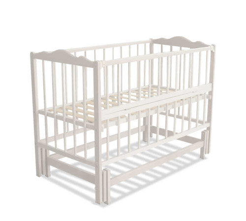 гр Ліжечко дитяче "Ангеліна-2" (1) шарнір-підшипник з відкидною боковиною, бук (Слонова кістка)