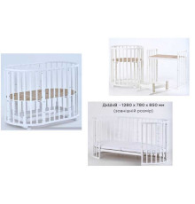 гр Ліжечко кругле "Сонечко" трансформер 8в1 (1) з маятниковим механізмом (білий)