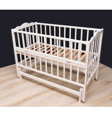 гр Ліжечко дитяче "Анастасія-2" (1) шарнір-підшипник з відкидною боковиною, бук (Білий)