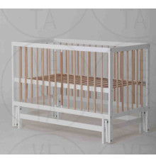 гр Ліжечко дитяче "Казка" (1) шарнір-підшипник з висувною палочкою + шухляда (Білий+натуральна палочка)