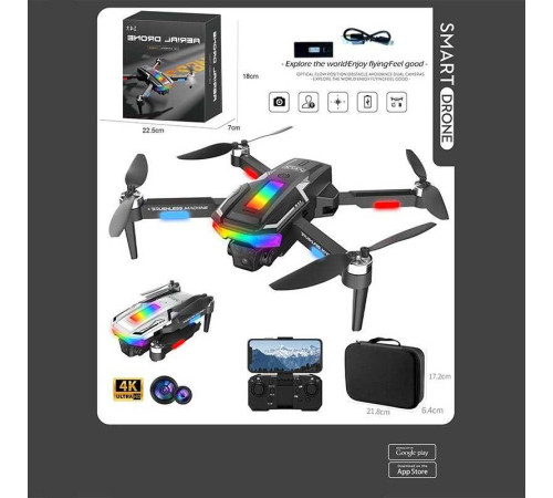 Квадрокоптер на радіокеруванні A 11 (36) акумулятор, USB-кабель, викрутка, пульт, кольорове підсвічування, HD камера, сумка для зберігання, додаток, в коробці