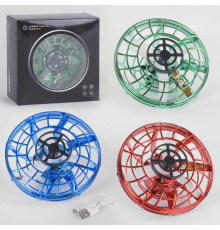 Літаюча тарілка 366 (100) 3 кольори, світло, UFO, ФУНКЦІЯ ПОВЕРНЕННЯ, в коробці, ВИДАЄТЬСЯ ТІЛЬКИ МІКС ВИДІВ