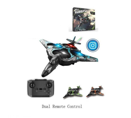Літак на радіокеруванні E Штрих = 80021 (24) підсвічування, парогенератор, пульт 2.4 GHz, браслет для керування, підключається до телефону, камера, запис відео, запасні лопаті, в коробці