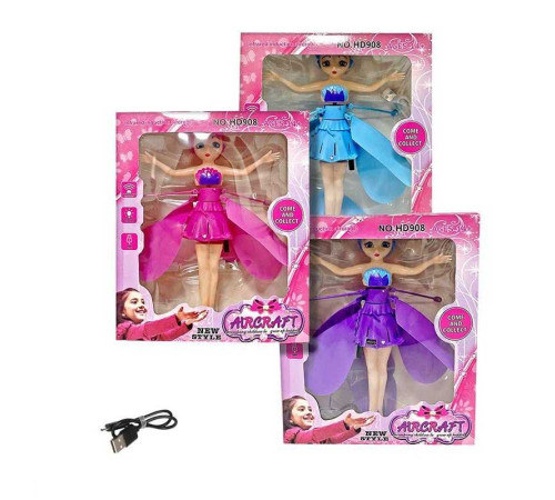 Літаюча фея HD 908 (120) 3 види, підсвічування, сенсорне керування, вбудований акумулятор, USB-кабель, ВИДАЄТЬСЯ МІКС ВИДІВ, в коробці