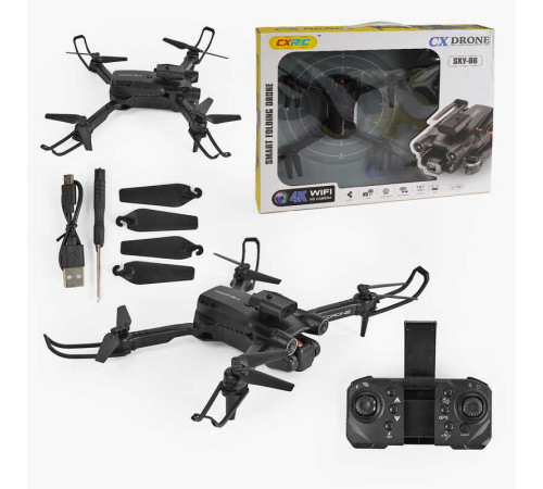 Квадрокоптер SKY 06 (24) пульт 2.4 GHz, акумулятор 3.7V, 4К Wi-Fi HD-камера, GPS, кут огляду камери - 90°, “Headless mode”, в коробці