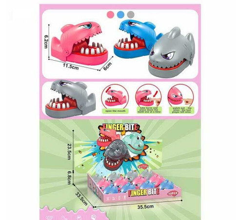 Набір зубастиків X 023-96 C (24) ЦІНА ЗА 12 ШТУК В БЛОЦІ, “Акула”, механічний, в коробці