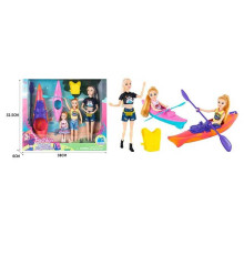 Набір ляльок ST 5616-5 (36/2) 3 ляльки, висота 30 см, 2 байдарки, плавальний жилет, аксесуари, в коробці