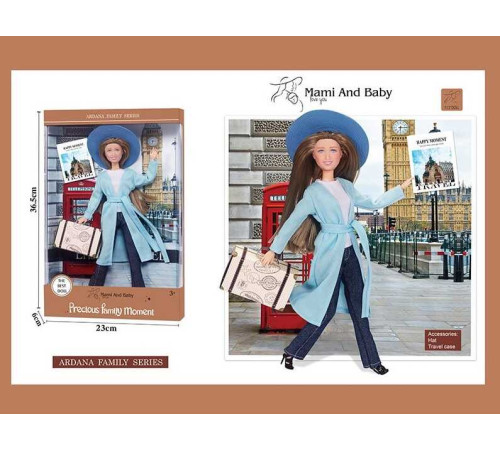 Лялька A 791-1 (48/2) висота 30 см, шарнірні суглоби, капелюх, взуття, в коробці