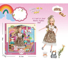 Лялька SK 023 C (36/2) висота 30 см, сумка, ведмедик, квітка, в коробці