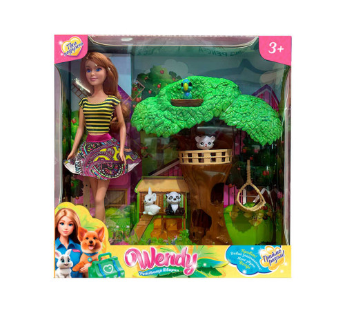 Лялька 58433 (6) "Wendy", “Рятівниця тварин”, висота 30 см, декорації, фігурки тварин, в коробці