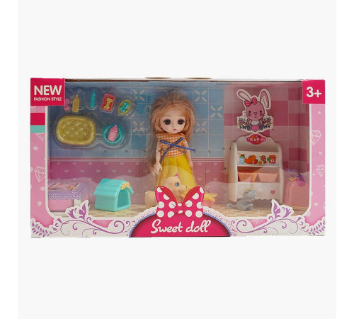 Лялька R 100-155-33 (48/2) 15 см, імітація скляних очей, шарнірні суглоби, аксесуари, в коробці