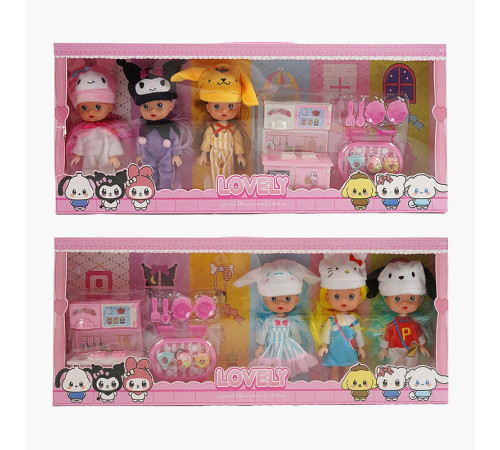 Набір ляльок XD 113 D (60/2) 2 види, висота - 17 см, знімний одяг, взуття, аксесуари, рухомі елементи, в коробці