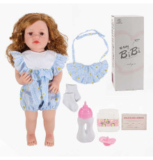 Лялька XBY 5536 (12) висота 52 см, гумова, пляшечка, памперс, соска, шкарпетки, в коробці