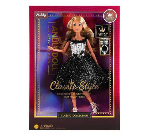 Лялька 616522 (24) висота 30 см, шарнірні суглоби, знімний одяг та взуття, кольє, пара сережок, в коробці