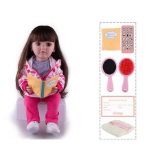 Інтерактивна лялька TK 2670-73 (9) "WToys", ОЗВУЧУВАННЯ УКРАЇНСЬКОЮ МОВОЮ, висота 55 см, пульт, на батарейках, аксесуари, рухає кінцівками, казки, пісні, віршики, скоромовки, відповідає на запитання, звуки тварин, мелодії, повторюшка, в коробці