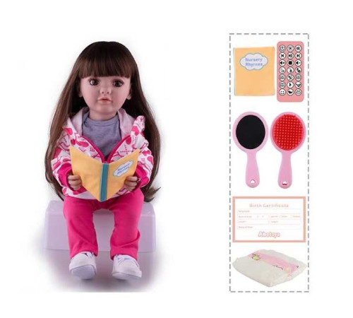 Інтерактивна лялька TK 2670-73 (9) "WToys", ОЗВУЧУВАННЯ УКРАЇНСЬКОЮ МОВОЮ, висота 55 см, пульт, на батарейках, аксесуари, рухає кінцівками, казки, пісні, віршики, скоромовки, відповідає на запитання, звуки тварин, мелодії, повторюшка, в коробці – в наличии! Купите сейчас у KAZKOVA